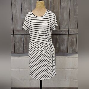 Women's GAP Black And White Strioed Sarong Dress Size Petite Medium NWT